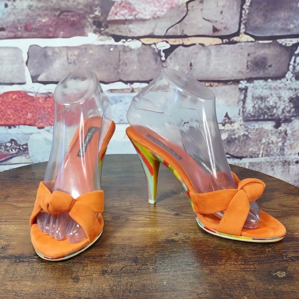 Claudia Ciuti Suede Knot Slip-on Heels